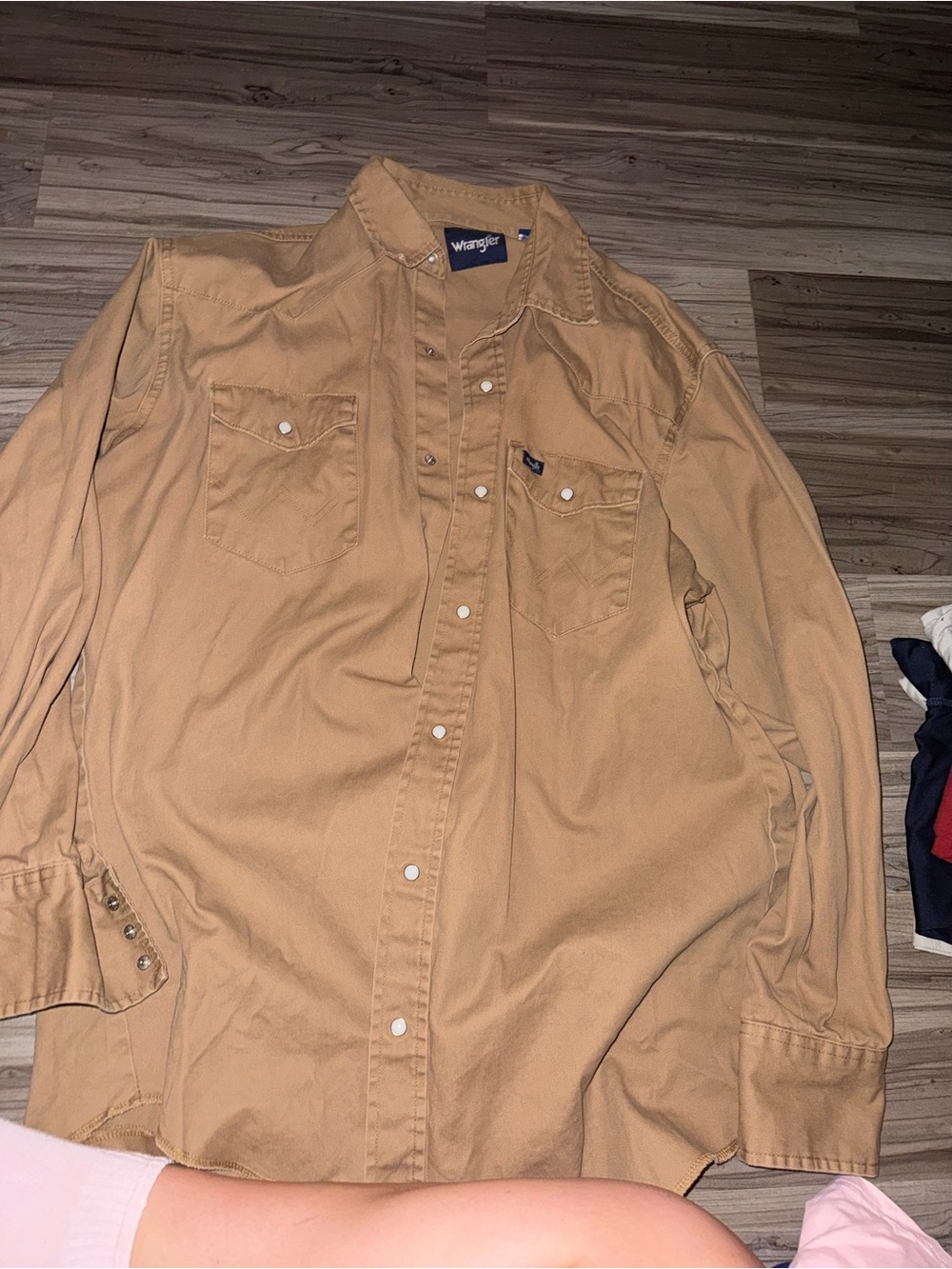 Wrangler Men's Light Brown Western Button-Up Shirt